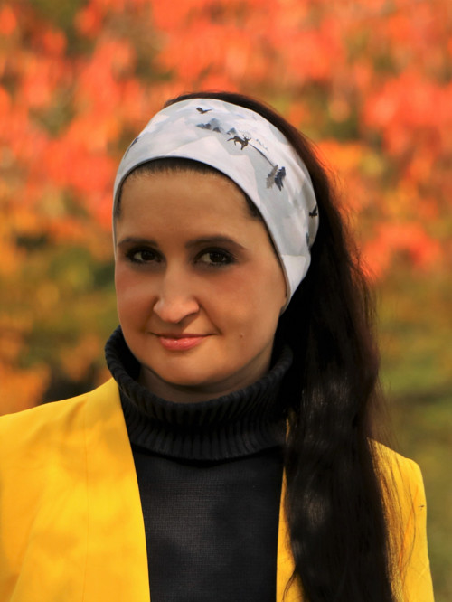 Úpletová čelenka hory šedá