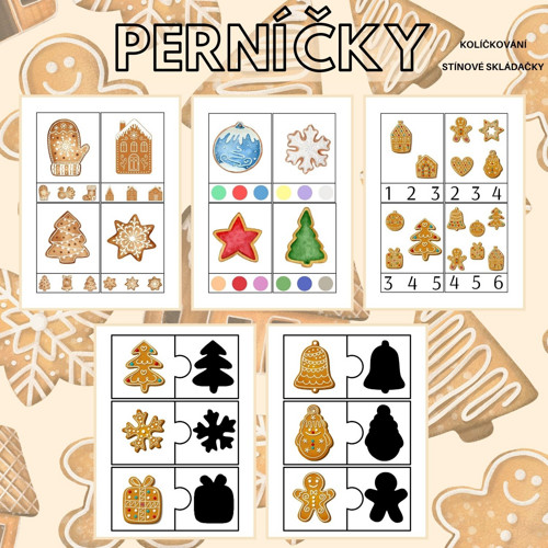 Perníčky, kolíčkování a stínové skládačky