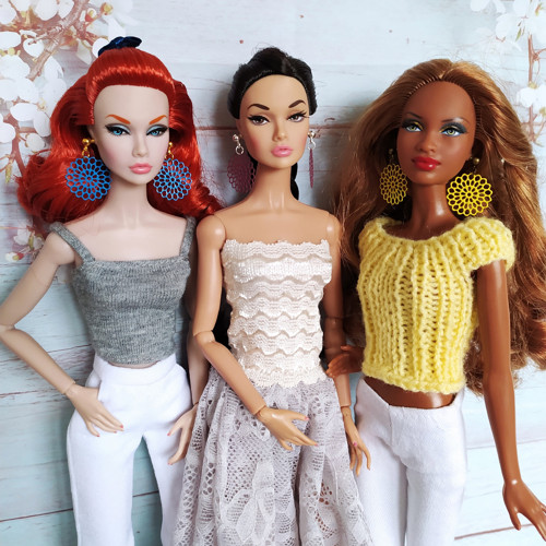 Náušnice pro panenky Tonner, BJD, Poppy