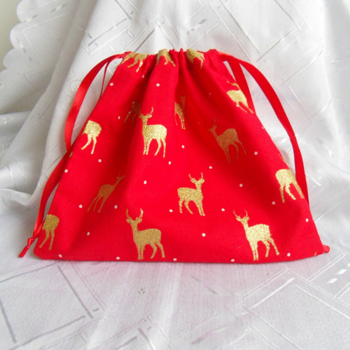 Vánoční látkový sáček na dárky č. 1