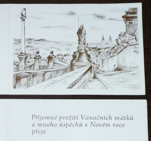 Nové vánoční PŘÁNÍ dvojlist, místopis Praha
