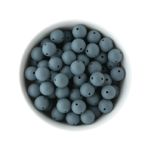 Dvoudírkové silikonové korálky 15mm (5ks) - grey