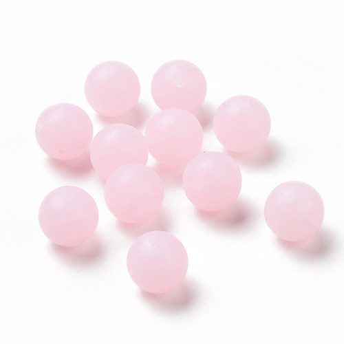 Svítící silikonové korálky 12mm (10ks)- pearl pink
