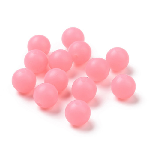 Svítící silikonové korálky 12mm (10ks) - hot pink