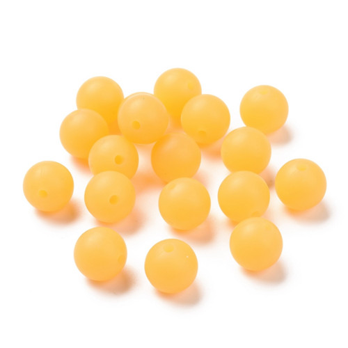 Svítící silikonové korálky 12mm (10ks) - orange