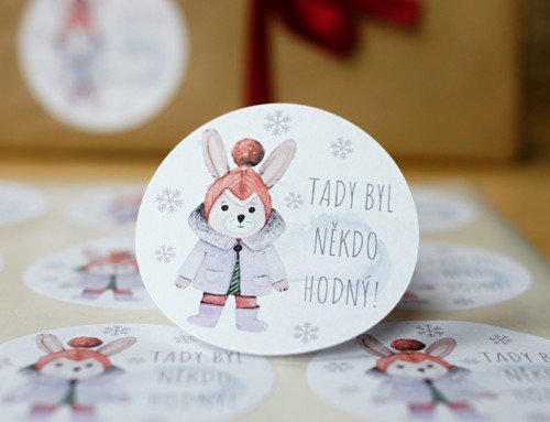 Tady byl někdo hodný - sada samolepek 12 ks