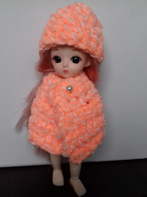 Háčkované oblečení pro BJD panenku 16 cm