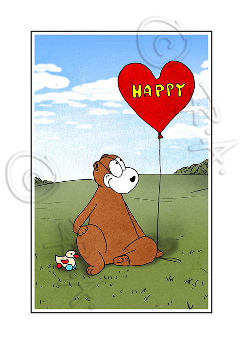 Happy - Medvědí A4 na křídovém papíře