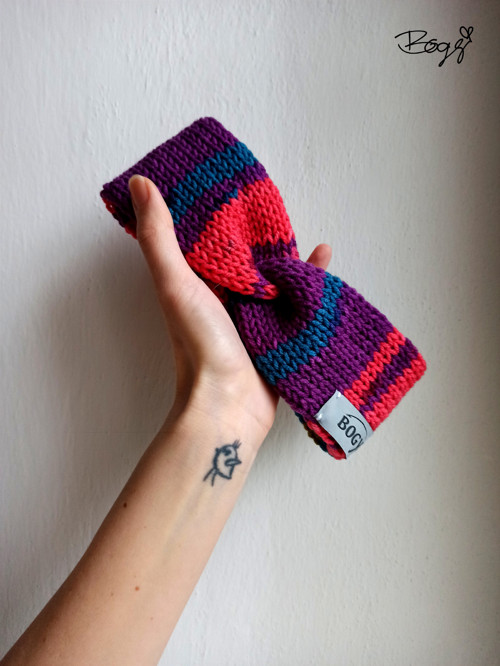Pletená dvouvrstvá čelenka, mix 5 - obvod 52-55cm