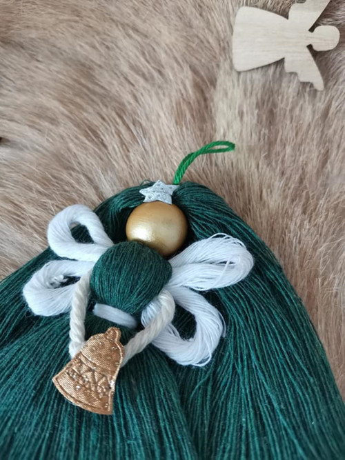 MACRAME ANDĚL zeleno-bílý — foto 1