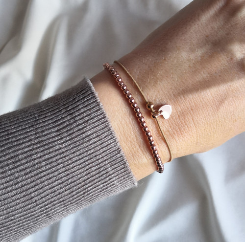 Srdíčko*rosegold ocel*náramek