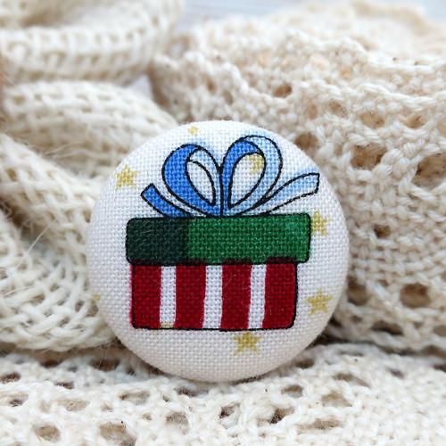 Buttonková brož Vánoční 25mm