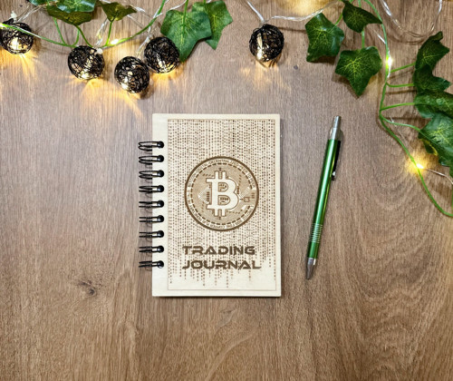Dřevěný Trading Journal / Krypto Forex deníček