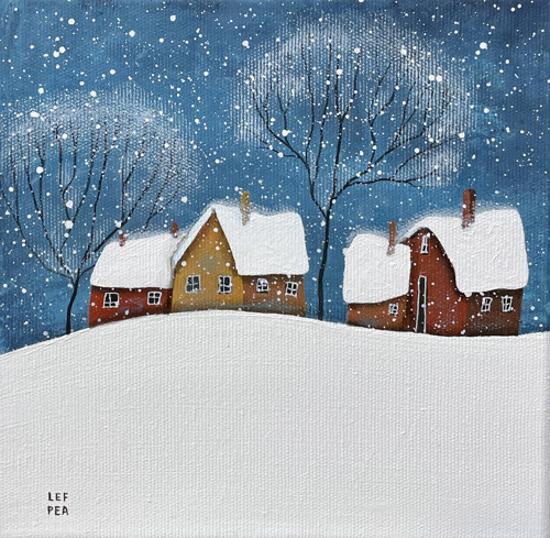 Zimní vesnička - 20x20cm — foto 1