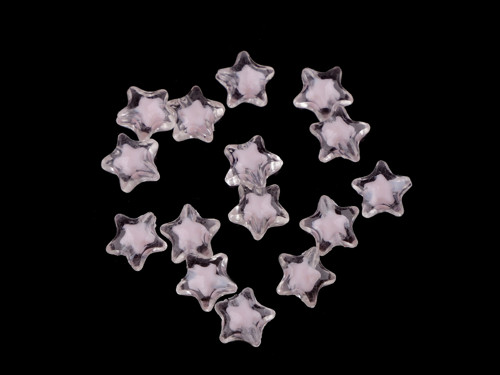 Plastové korálky hvězda 11 mm (25ks) - růžová
