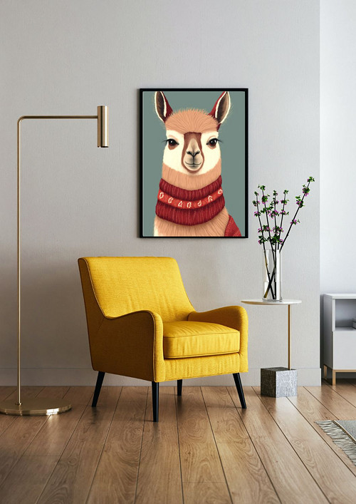 PLAKÁT A4/A3 "Vintage lama"