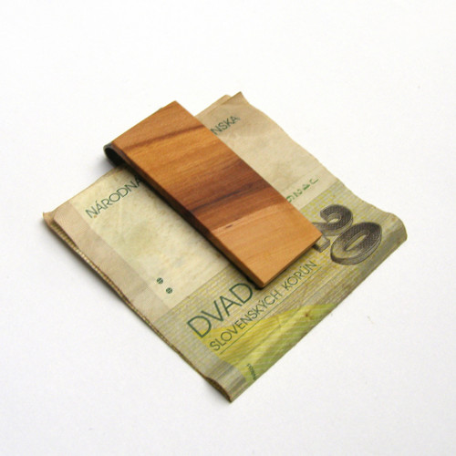 Drevená spona na peniaze - jabloňová