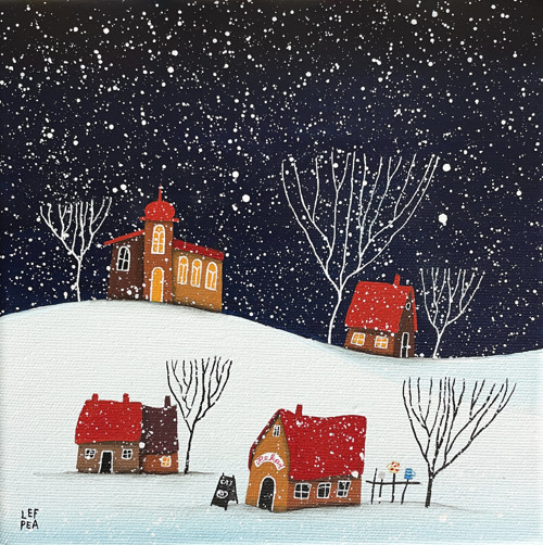 Zimní vesnička - 20x20cm — foto 1