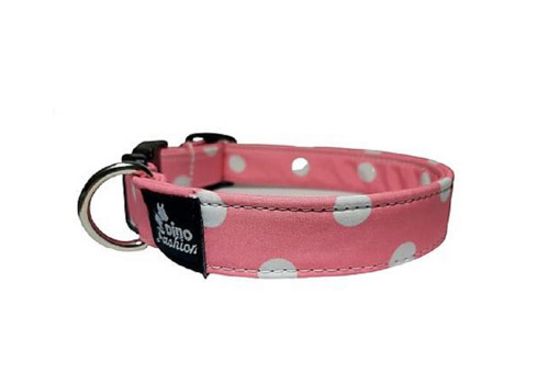 Obojek Polka Dot růžový softshell