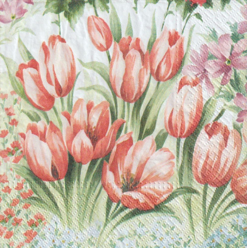 Ubrousek - červené tulipány