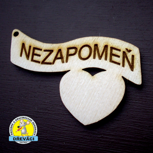 Dřevěná KLÍČENKA "NEZAPOMEŇ" KV0180 C