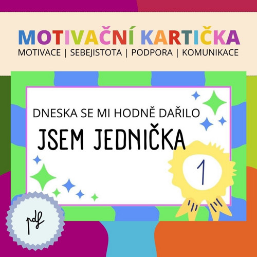 Motivační kartička - Jsem jednička