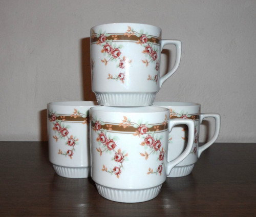 4x porcelánový HRNEK • porcelánka Dubí