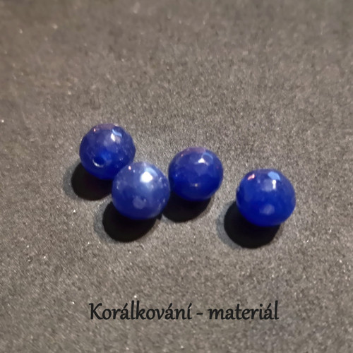 Korálky Jadeit Malaysia modrý 8mm,4ks