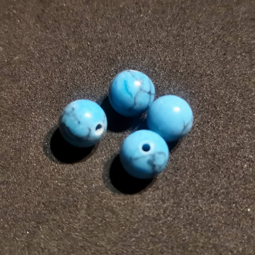 Korálky - Tyrkys syntetický 8mm, 4ks