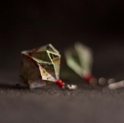 Origami náušnice – mapy — foto 1