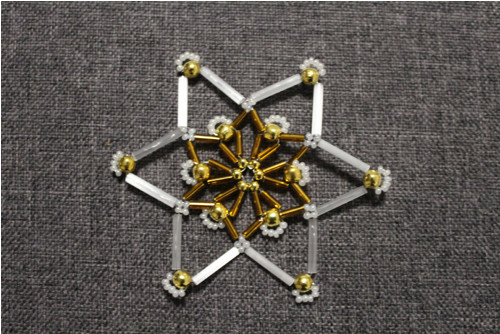 Zlatobílá vločka - 7,5 cm_23021