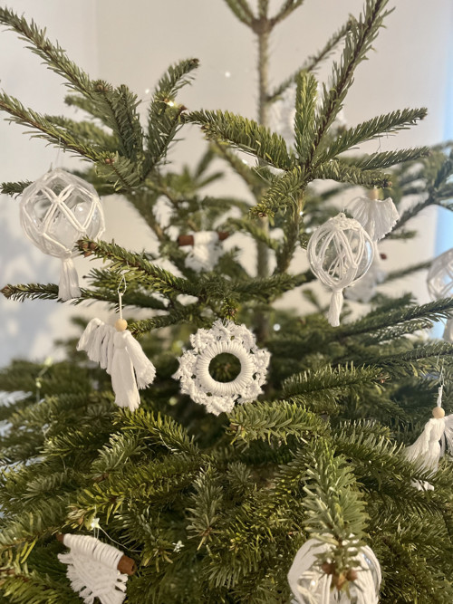 Set 16 drhaných macramé vánočních ozdob VÝPRODEJ — foto 1