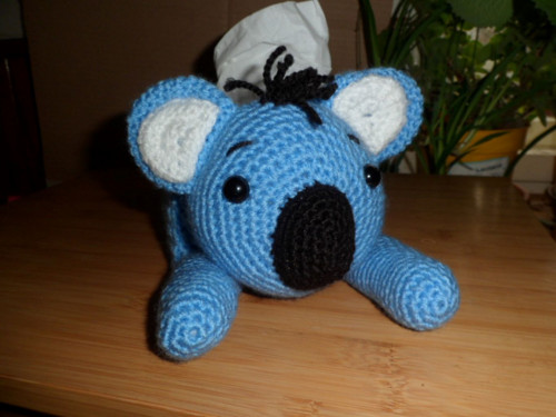 Koala-háčkovaný obal na kapesníčky.Popis.