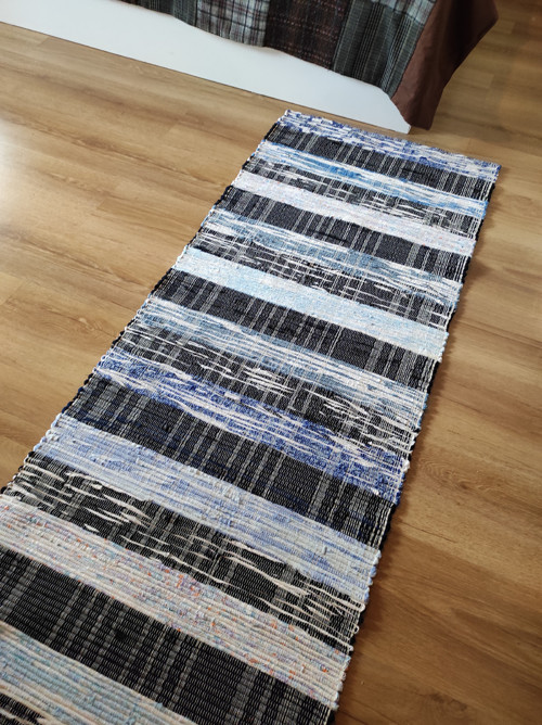 Ručně tkaný modrý běhoun 60x290 cm