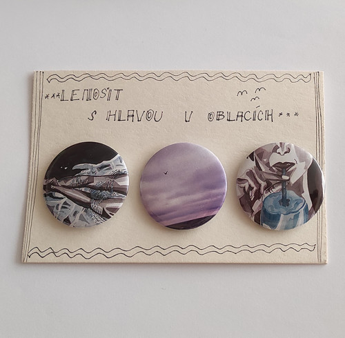Lenošit s hlavou v oblacích - set placek (3 ks)
