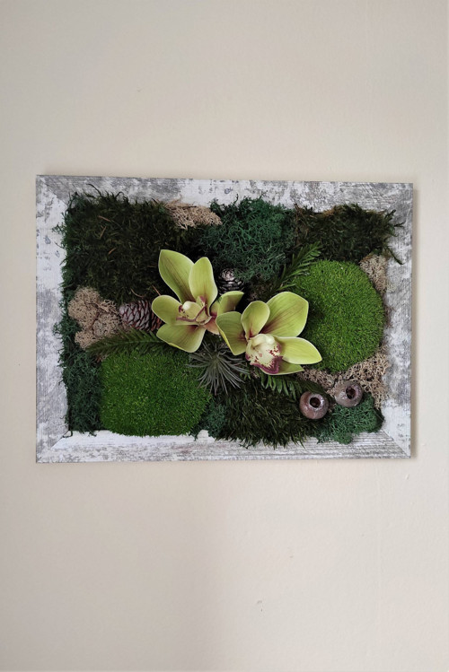 Mechový obrázek - S orchidejí — foto 1