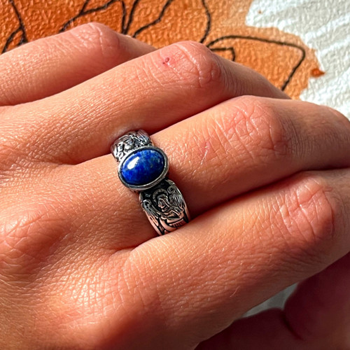 Vintage prsten s lapisem lazuli