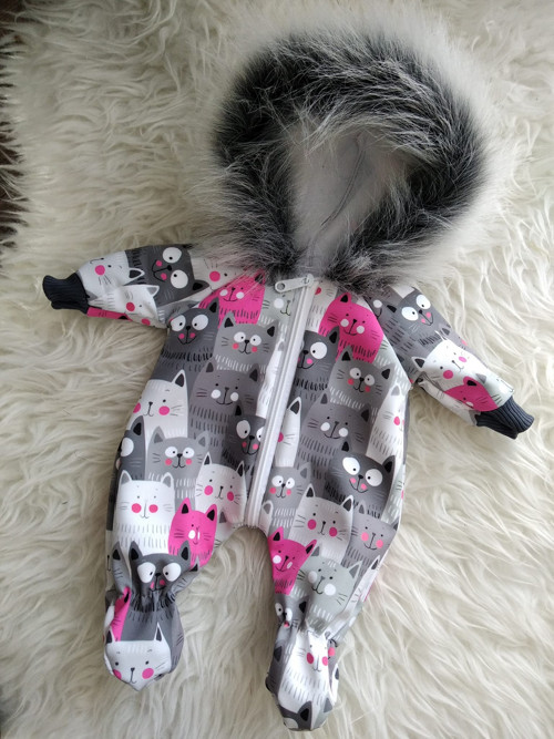 Softshellová kombinéza pro panenky 36-42cm - Kočky