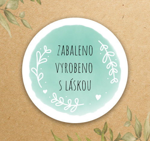 Samolepka kulatá "Zabaleno vyrobeno s láskou"
