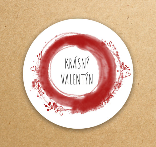 Samolepka kulatá Valentýn — foto 1