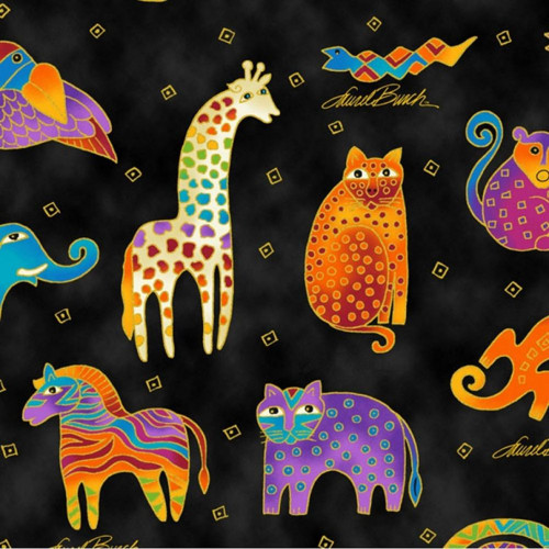 Látka na patchwork Mythical Jungle Laurel Burch