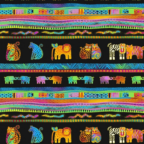 Látka na patchwork Mythical Jungle pruhy — foto 1