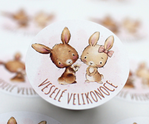 Samolepky VESELÉ VELIKONOCE - 24 ks