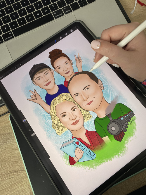 Kreslený portrét pro 6 osob