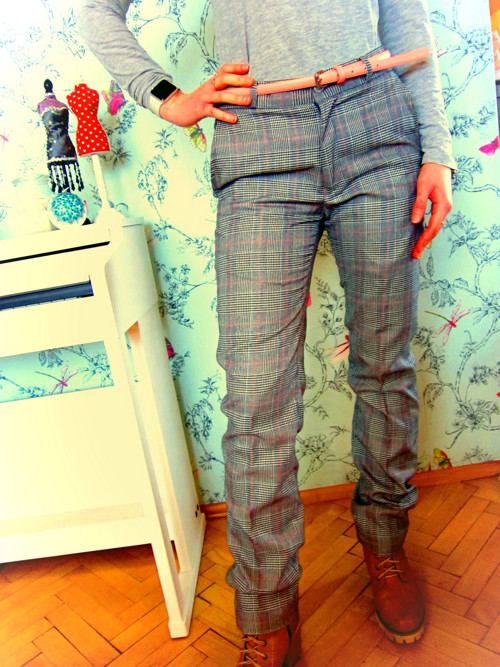Kalhoty káro dandy look — foto 1