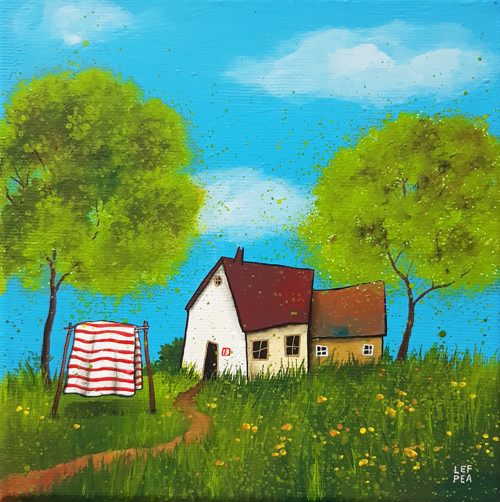 Jarní vesnička - 20x20cm — foto 1
