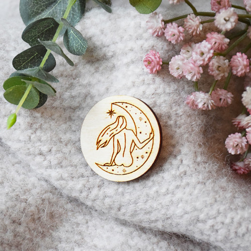 Girl on the Moon (wood)