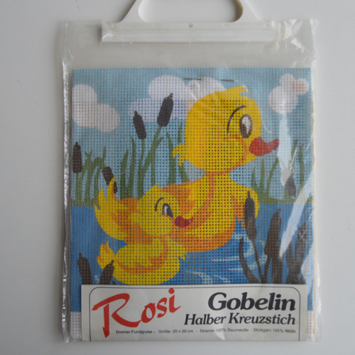 Sada - gobelín k vyšívání s vlnou , kačenky
