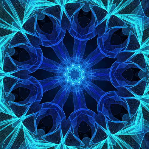 Kočárkovina 35x35 Modrá mandala — foto 1