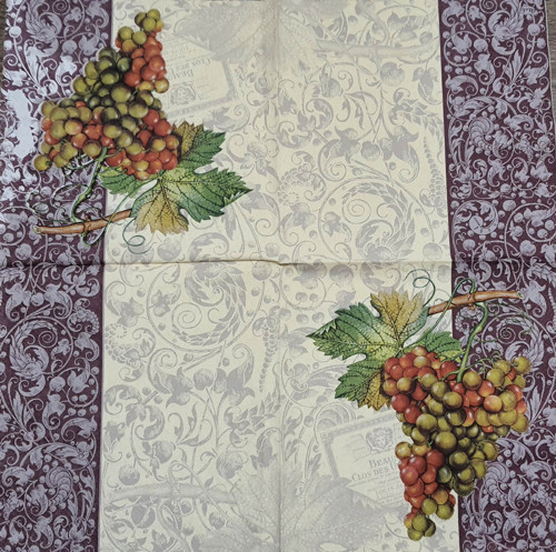 Ubrousek 33x33cm HROZNOVÉ VÍNO